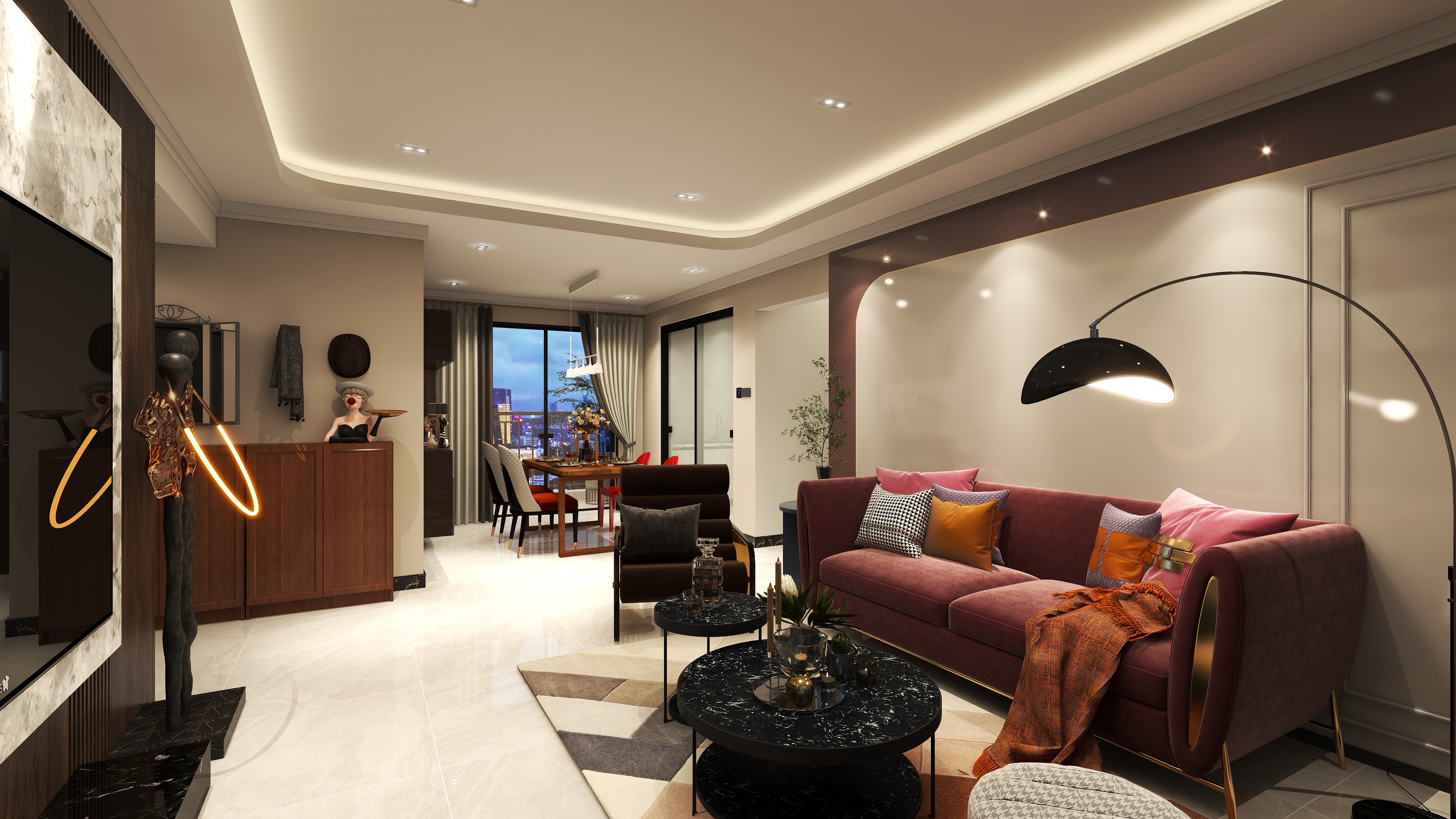 380㎡-温馨北欧小三室